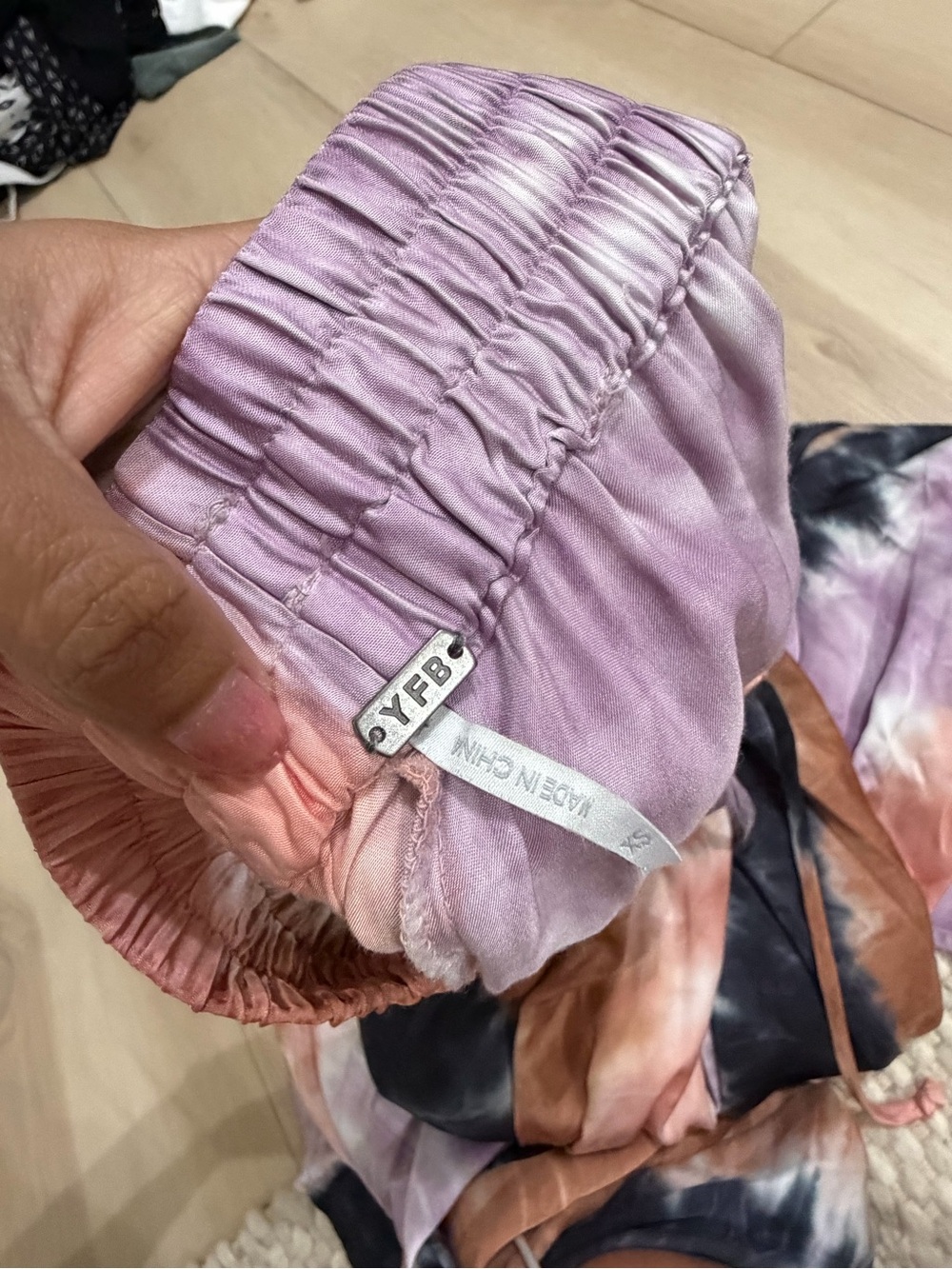 YFB Tie-Dye Maxi Skirt in Lavender, Rust & Black size de - Picture 4 of 4